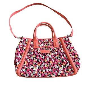 Vera Bradley Womens Duffel Purse Bag Trapeze Tote Pink Pixie Confetti 🩷🖤🤍💛